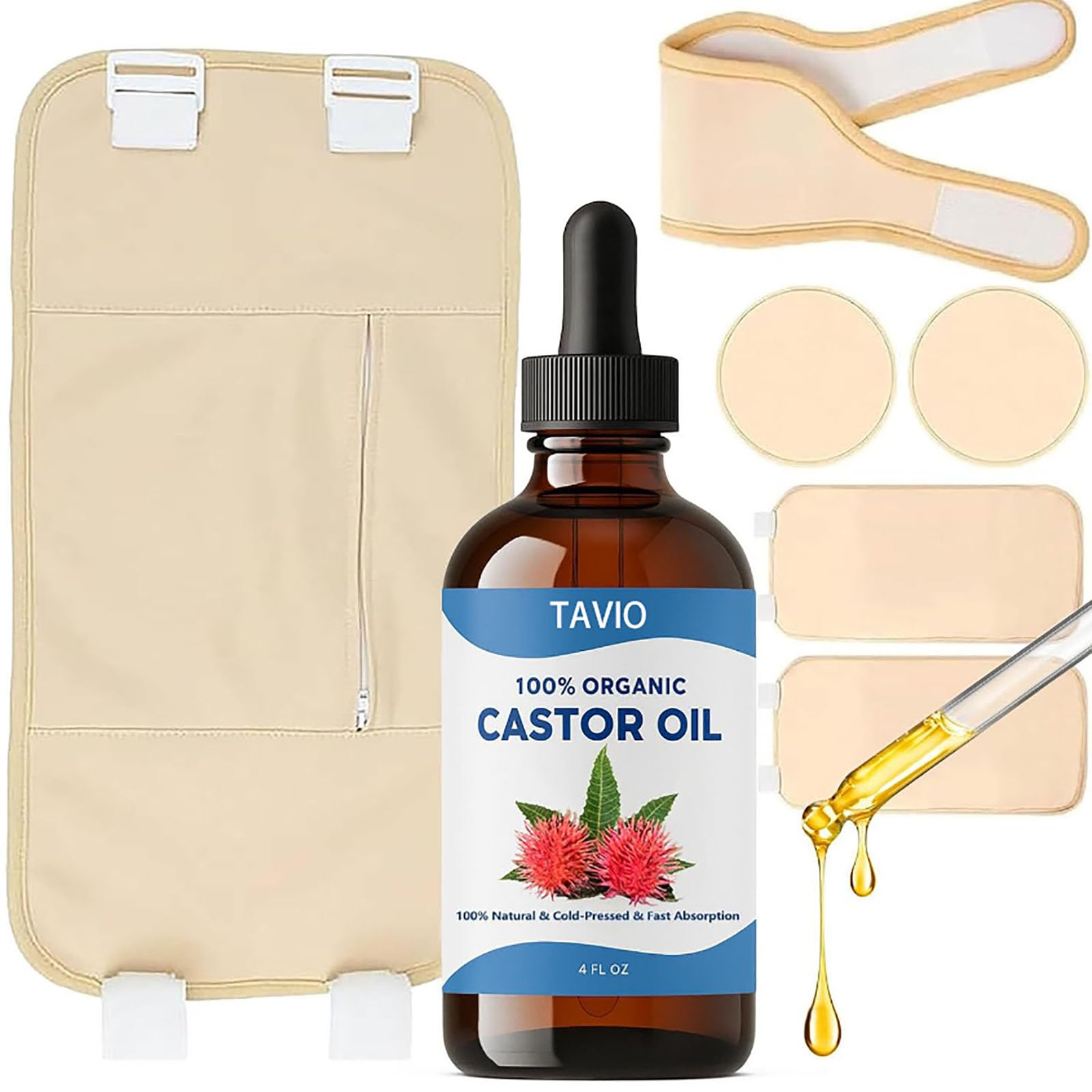Amazon.com : Tavio Castor Oil Pack, Organic Cotton Castor Oil Pack